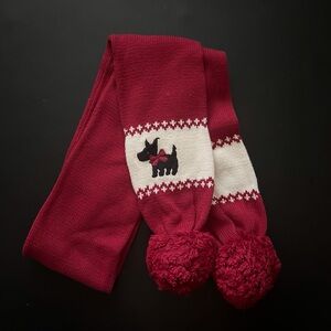 Gymboree Pom Pom Scarf scottie dog Red